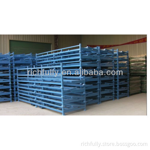 Steel Foldable Stacking Rack used for stock or transport carry long aluminium alloy tubes at workshop or warehouse